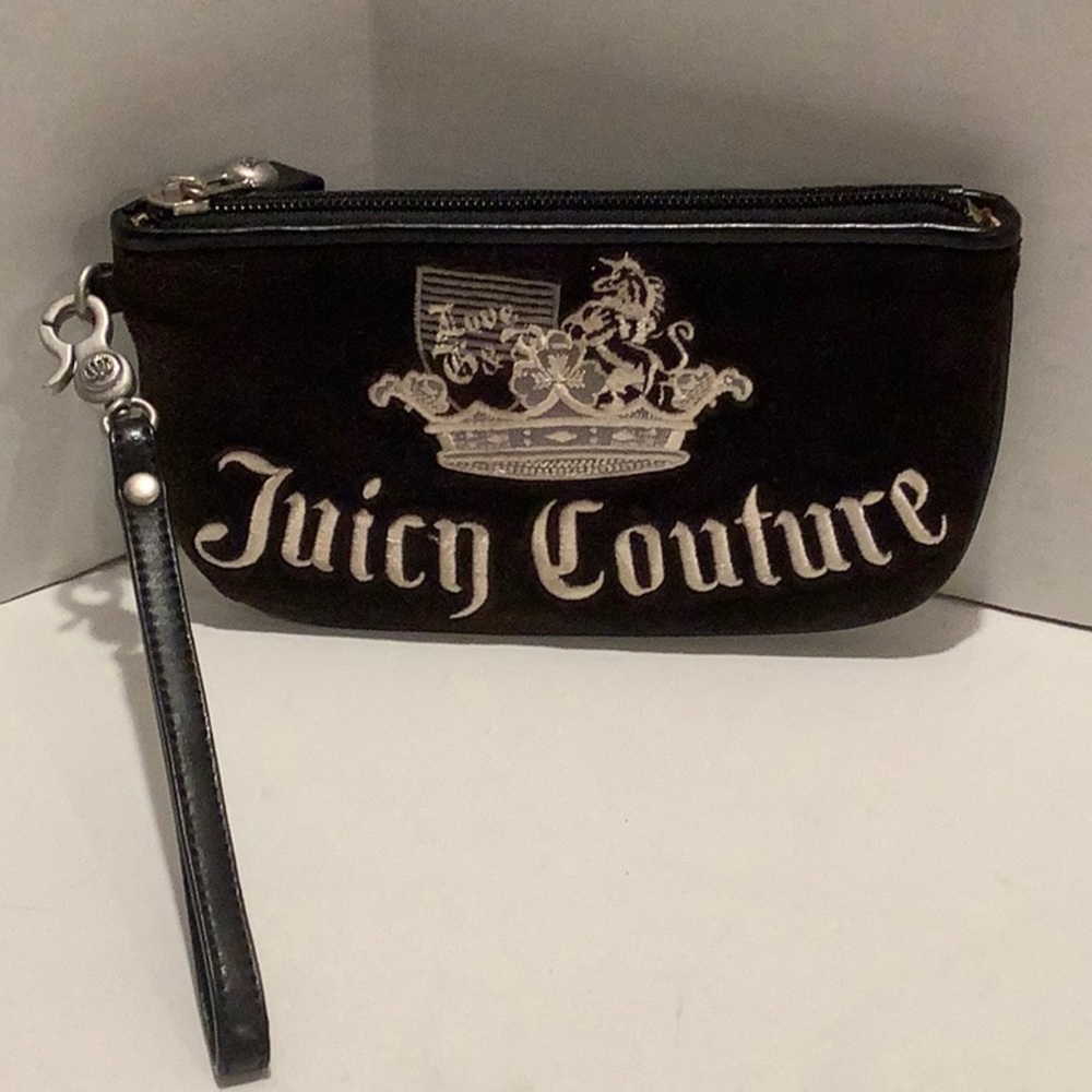 Juicy Couture Black and Ivory  Logo Wristlet SALE!